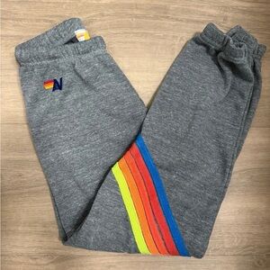 Aviator Nation Chevron  Rainbow 5-Stripe Sweatpants Small Excellent Condition